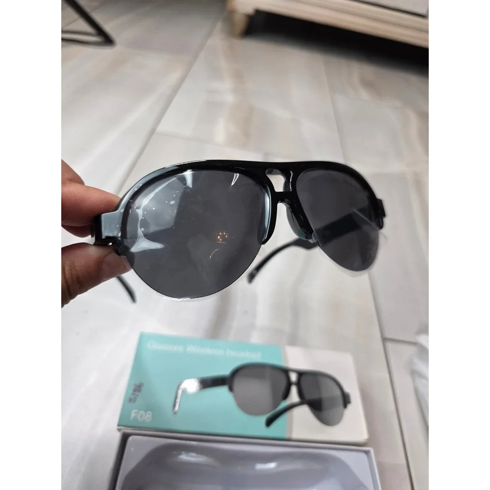 F08 Smart Wireless Audio Sunglasses Bluetooth‎ V5.4 IPX4 Waterproof Aviator A6